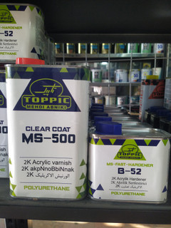 کیلر پلی اورتان MS-500 و خشک کن سریع خشک B-52 MS تاپیک ۱ و ۰.۵ لیتر TOPPIC